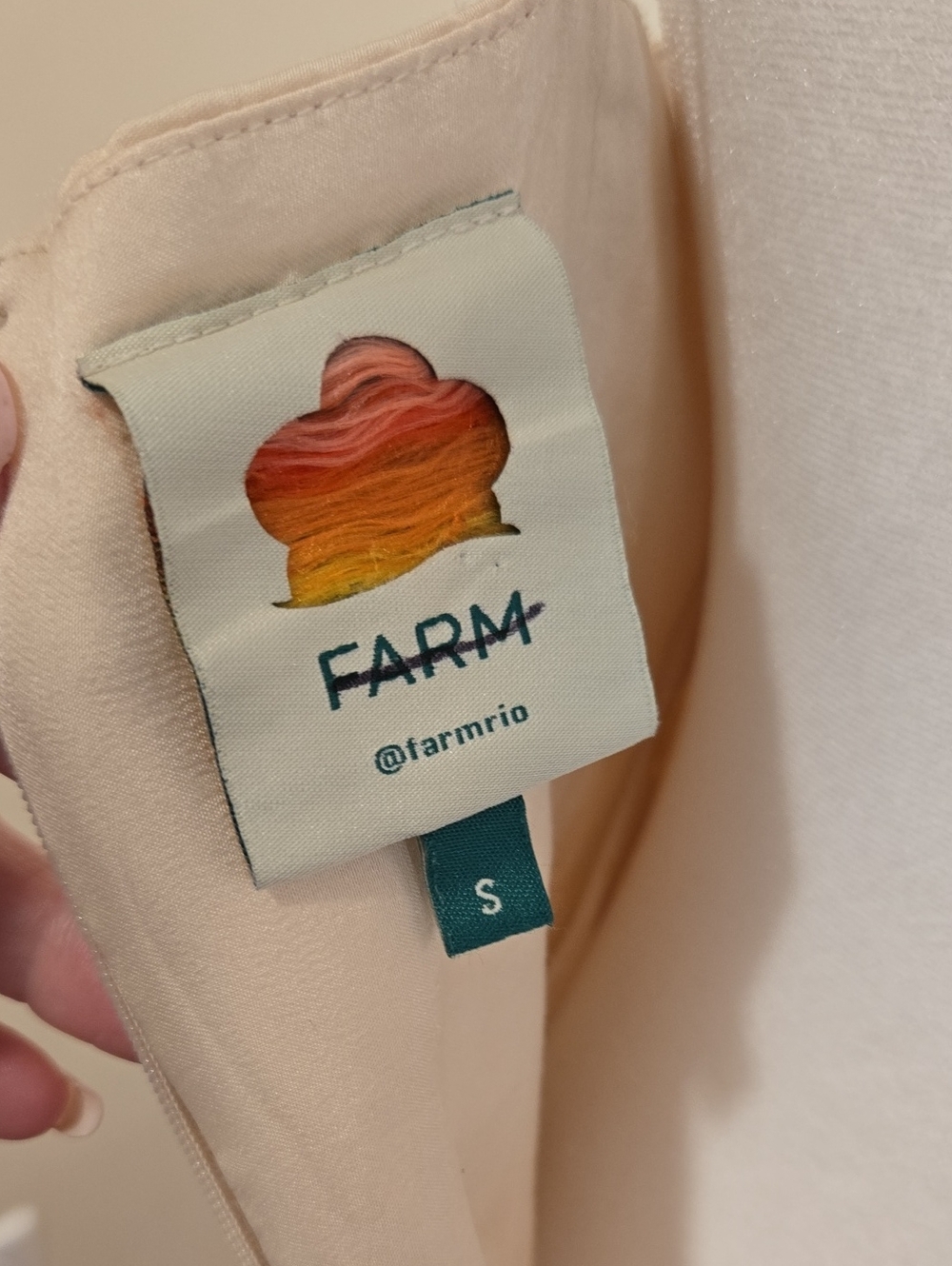 Farm Rio. Red Tulip Bust Beige Maxi Dress - Picture 2 of 3